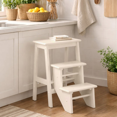 Danyell 3 - Step Wood Folding Step Stool