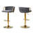 Swivel Adjustable Height Bar Stool Modern Velvet Barstool with Barrel Back Kitchen Island Counter Bar Chair with Golden Base-1476750571