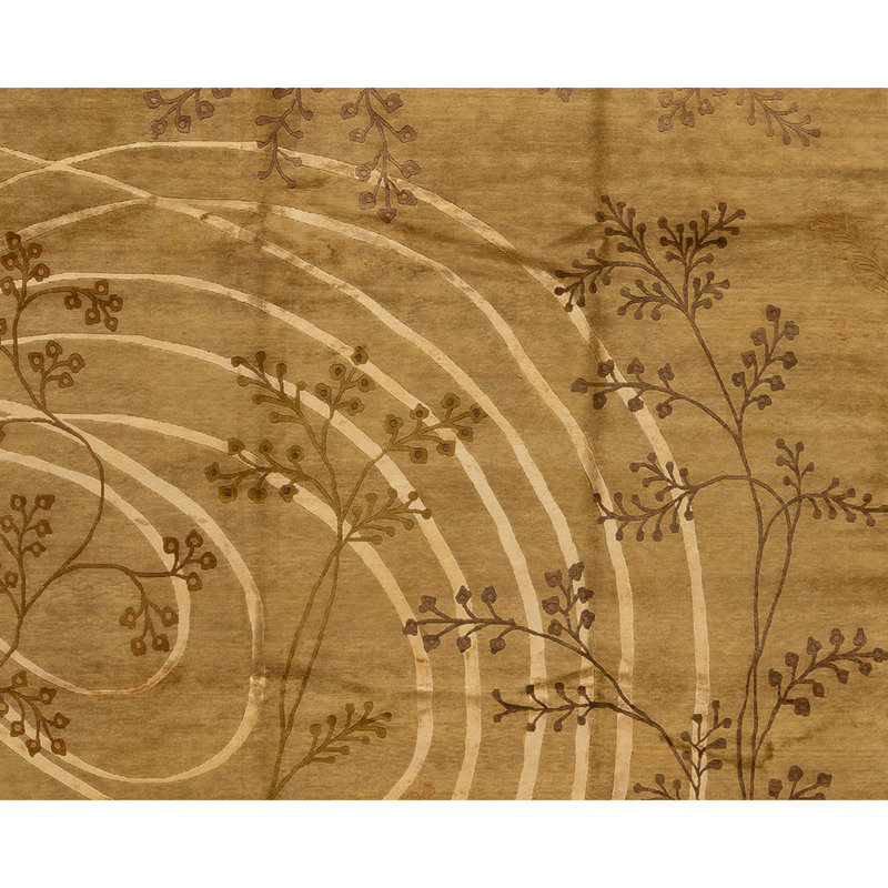 Tapis taupe noué à la main de haute qualité