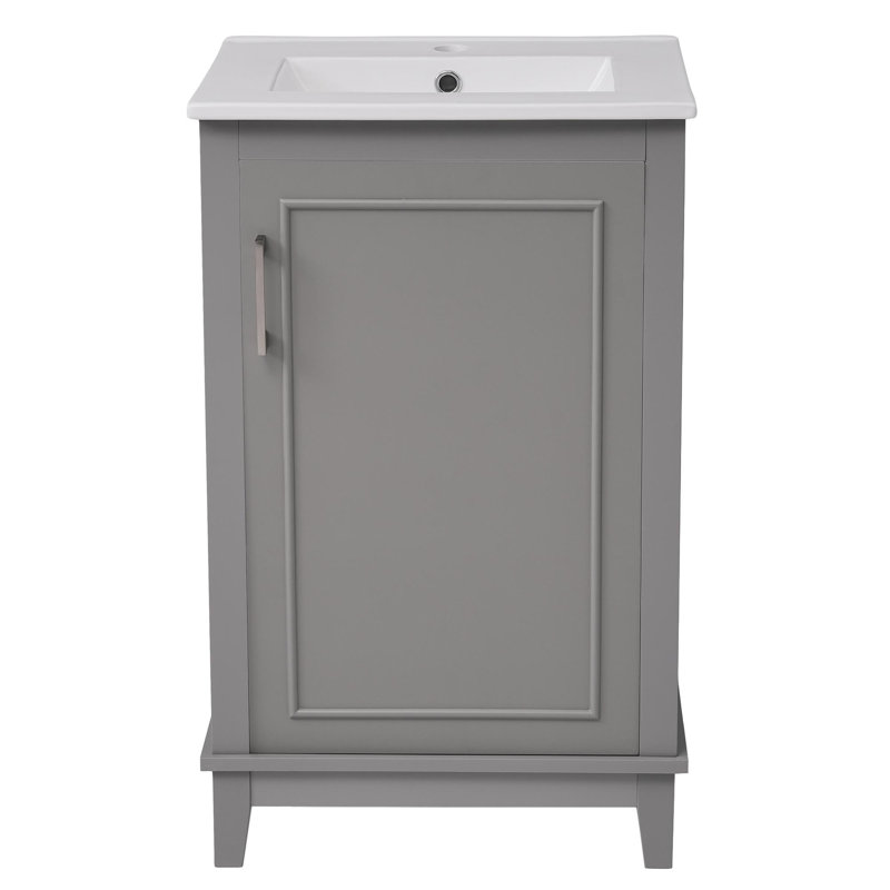 Petit meuble-lavabo 20 pouces, Gris/argent