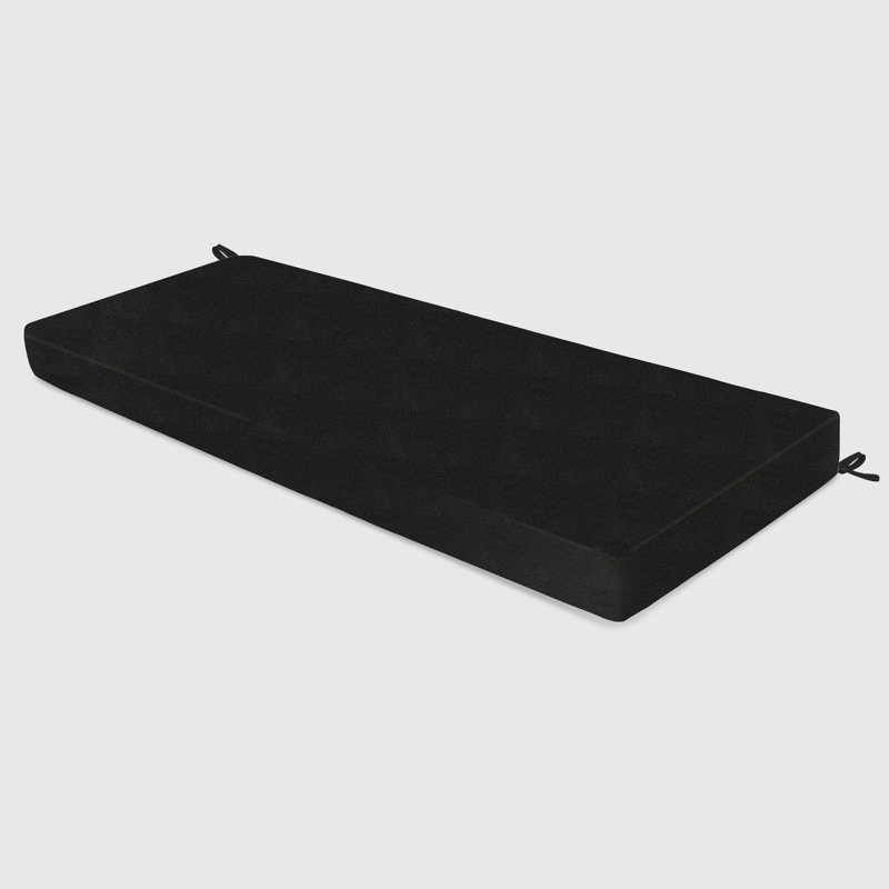 1'' H Customizable Bench Cushion For Indoor/Outdoor Furniture/Chair/Window Seat, Premium 75D High-Resilience Foam, Black