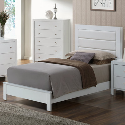 Contemporary Twin Bed In Elegant White