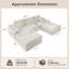 Canapé modulaire en forme de U Koli Boneless, canapé modulaire à compression, velours côtelé-953082221-953082219