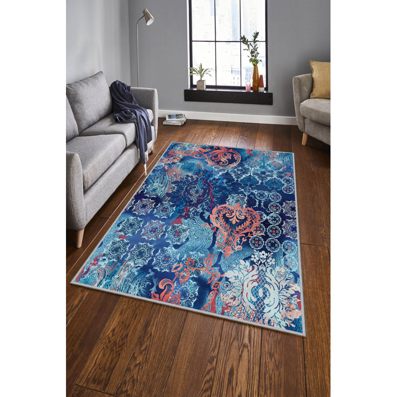 Premium Hall Carpet, 3.3 x 6.6 Feet, 100% Polyester, 0.3 in Pile Height | Antibacterial, Non-Slip Underside, Machine Washable | Elegant 3D Digital Print Design, Perfect for Entryways & Living Rooms