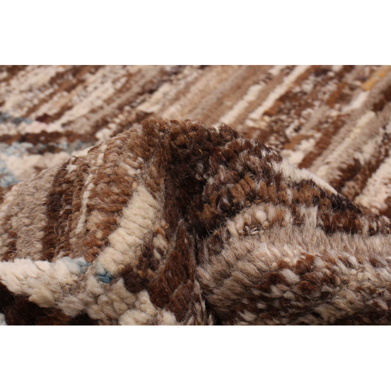 Zacory One-of-a-Kind 8'2" X 10' New Age Wool Area Rug in Brown