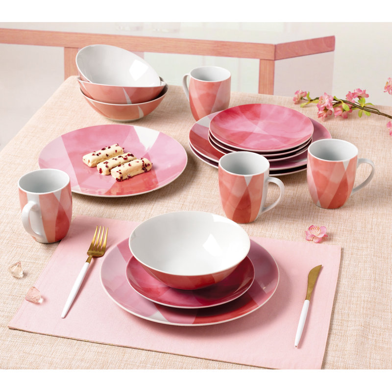 Piece Stoneware Dinnerware Set - Service for 4, Red