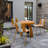 Indoor And Outdoor Chair, Modern Striped Color Block With Waterproof PP Seat And Sturdy Metal Legs, Vibrant White, Orange