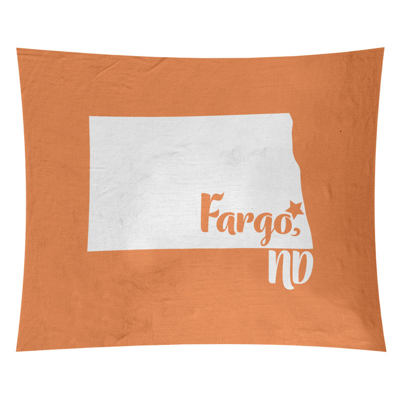 Tapisserie Fargo North Dakota, H 27,5 po x l 37,5 po, Orange