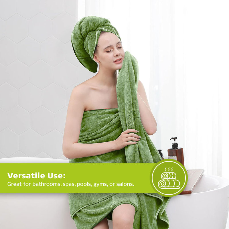 Ensemble de serviettes de bain 100% coton naturel ultra moelleux et absorbant 550 pièces 550 Series - Séchage rapide, hypoallergénique, lavable à la machine