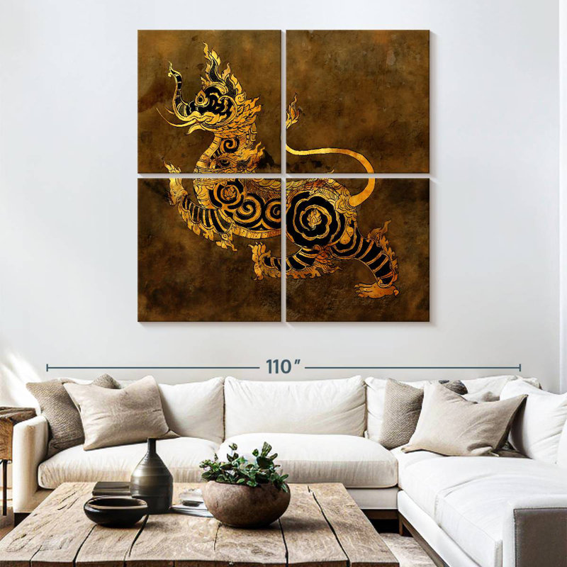 Lion Keha grunge grunge, H 74 po x l 74 po