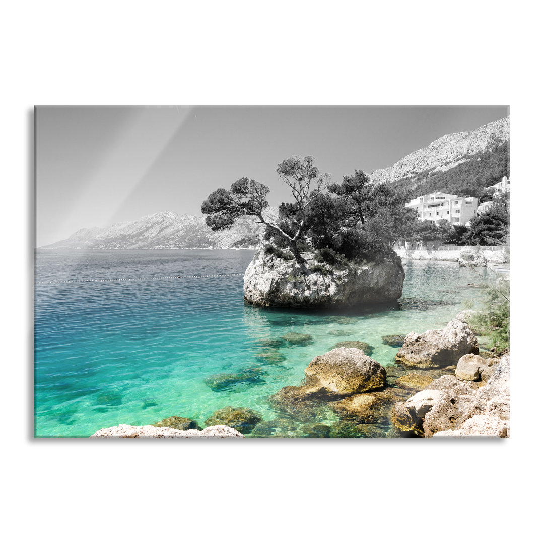 Glasbild | Wandbild Auf Echtglas | Dalmatia Strand In Kroatien |Inkl. Aufhängung Und Abstandshalter LFy16823