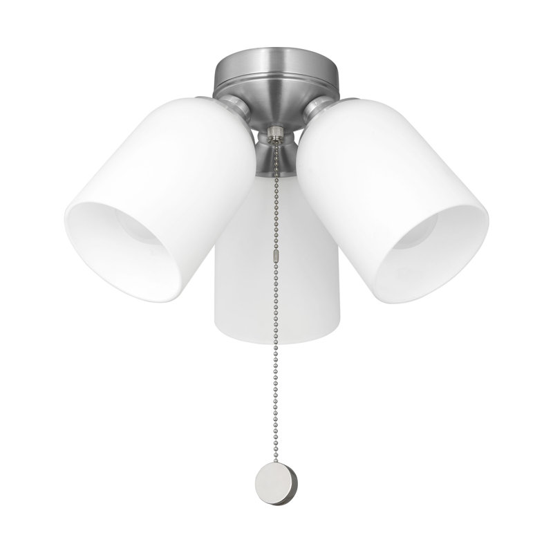 Visual Comfort Fan 3-light Dimmable Emile Ceiling Fan Light Kit in Midnight Black finish, Brushed Nickel