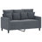 vidaXL 2-seater Sofa Black Velvet (100% polyester), Metal, Textilene-521748074-521748079