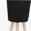 S / 2 DÉCORSEUR RIDGED 10/12 "AVEC PIEDS EN BOIS, NOIR (KD)