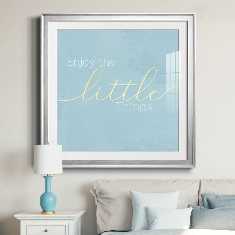 " Enjoy The Little Things ", 28" H x 28" W x 1 D, Silver