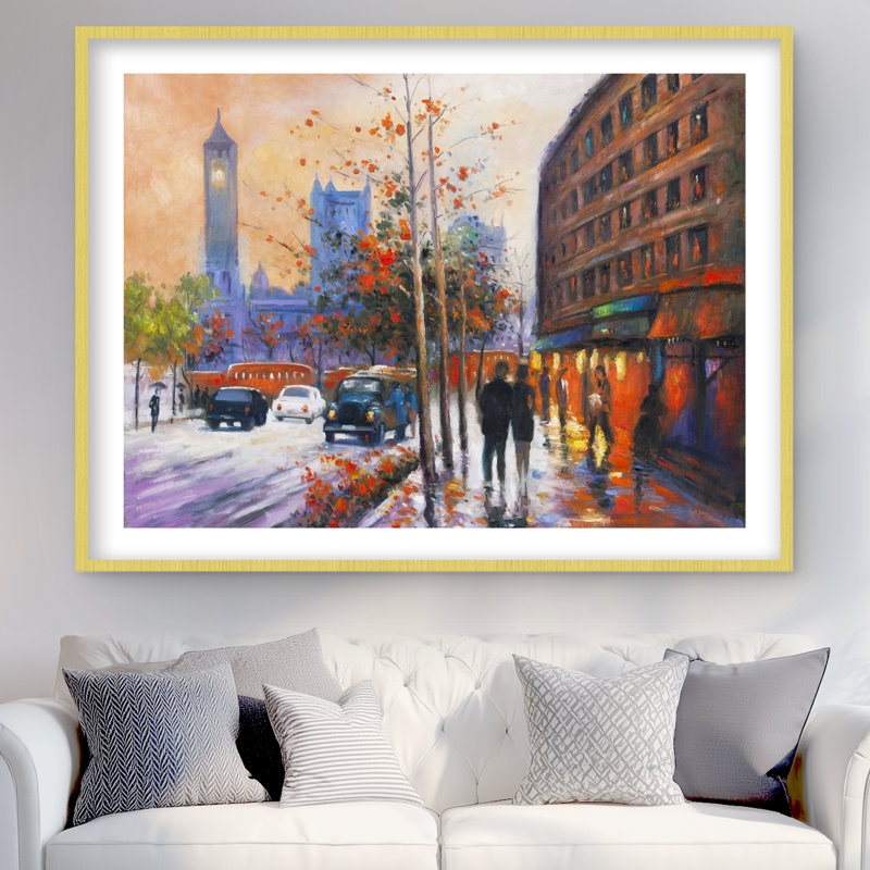 City par Fall - Office, H 36 po x l 48 po, Doré