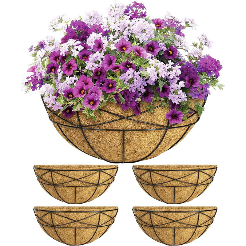 4 Pack 14 Inch Window Boxes Planters Railing Planter Box With Co...
