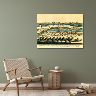 Vintage Maps Gallery Canvas Art: Civil War Encampment of Union Forces in Annapolis. Maryland 1863 52856