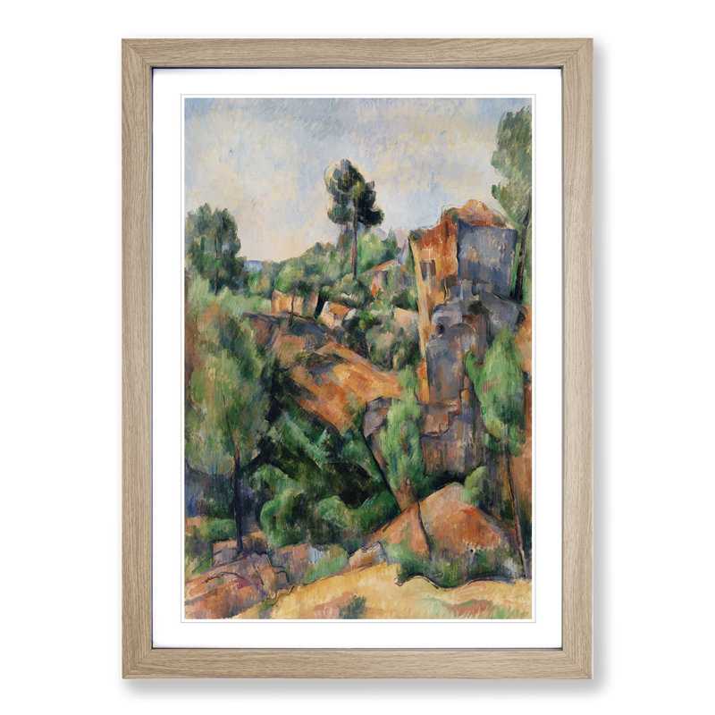 Bibemus Quarry by Paul Cezanne - Picture Frame Painting, 48cm H x 36cm W x 2cm D, Oak