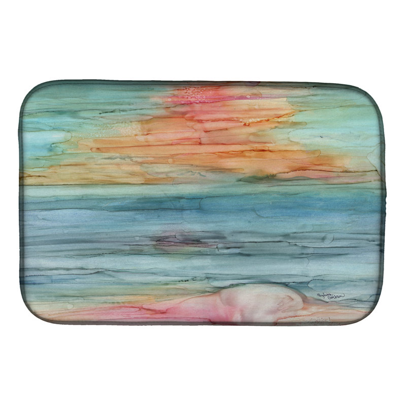Multicolor Abstract Rainbow Polyester Dish Drying Mat