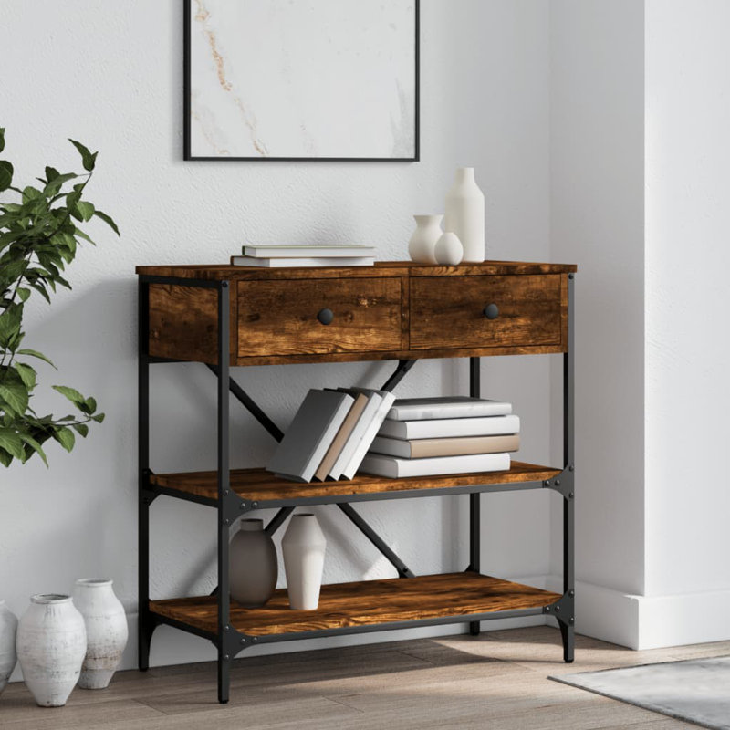 Regnier Console Table, Smoked Oak, 75cm L x 34.5cm W x 75cm H