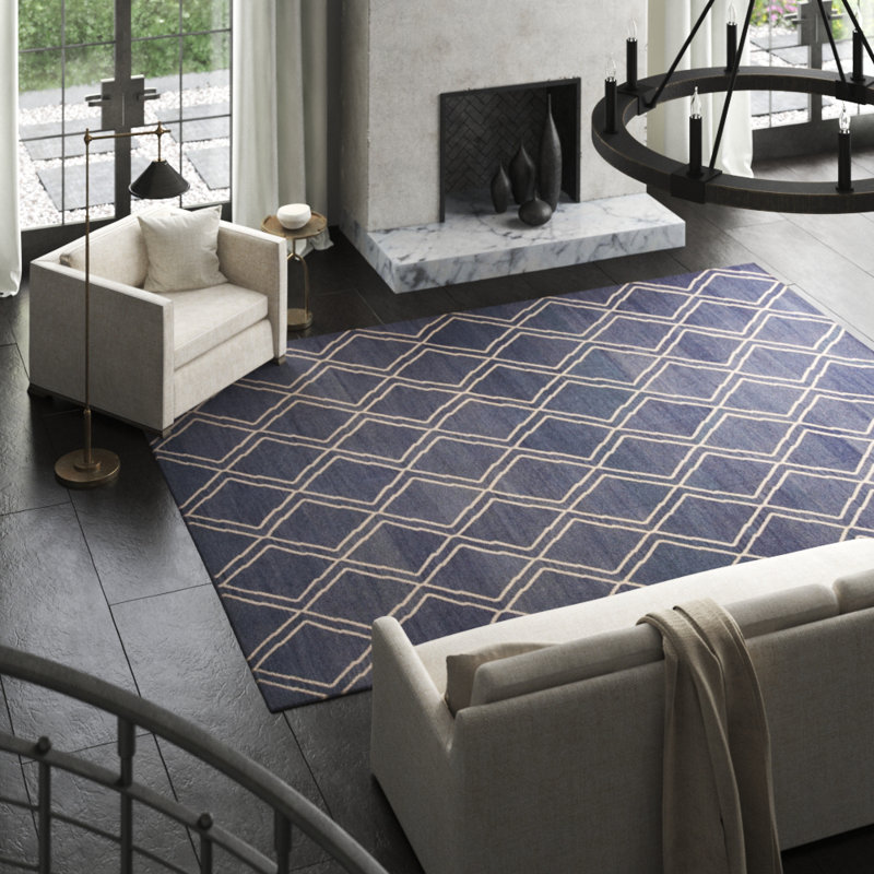 Geometric Area Rug in Gray