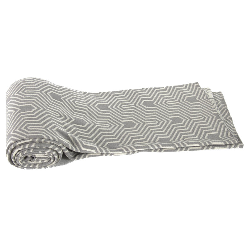 Knitted Throw Blanket, Gray