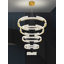 Grand lustre doré à 5 anneaux en cristal D47 "x H118" à intensité variable 2700k-6000k