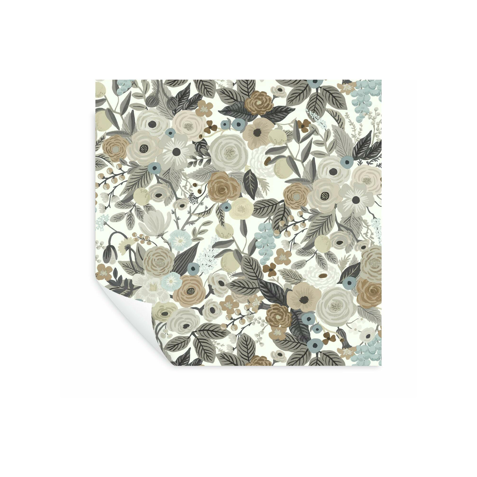 Garden Party 20' L x 27" W Peel and Stick Wallpaper Roll, Off White