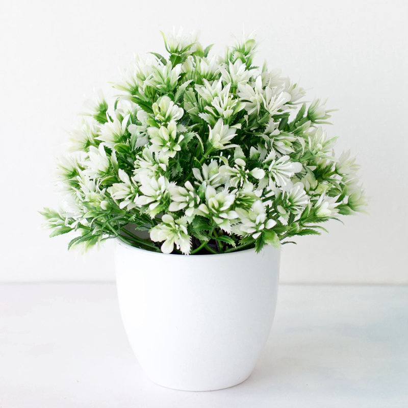 Centre de table fleurs en pot, Blanc