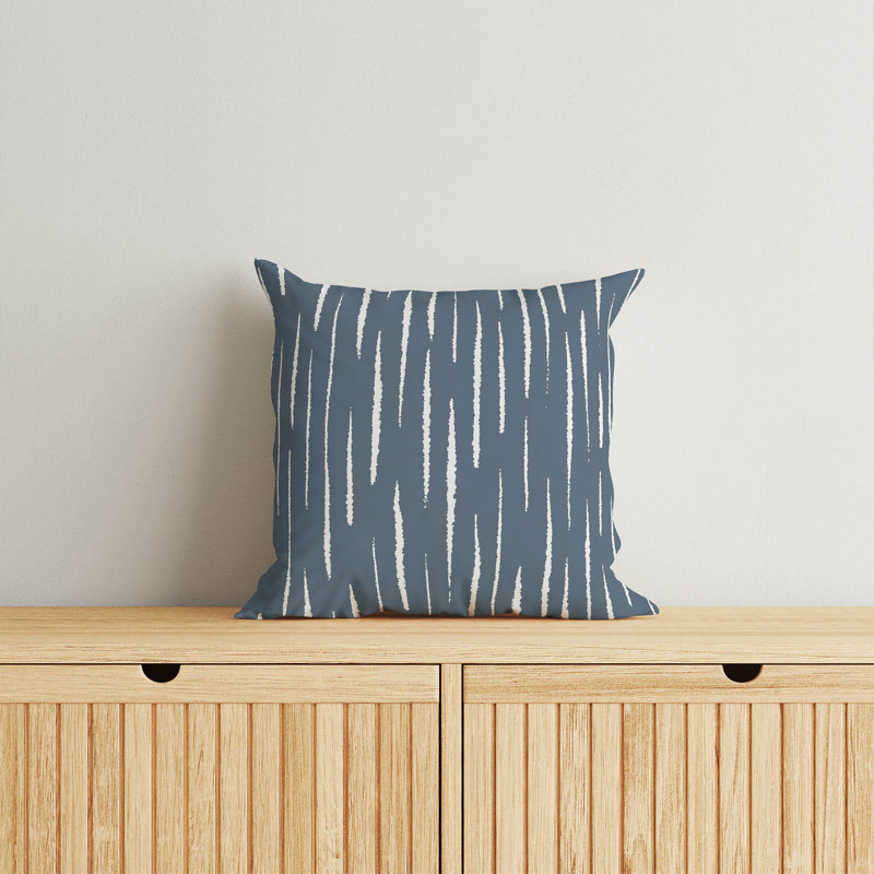 Coussin décoratif Lak, Rayures bleues, H 18 po x l 18 po