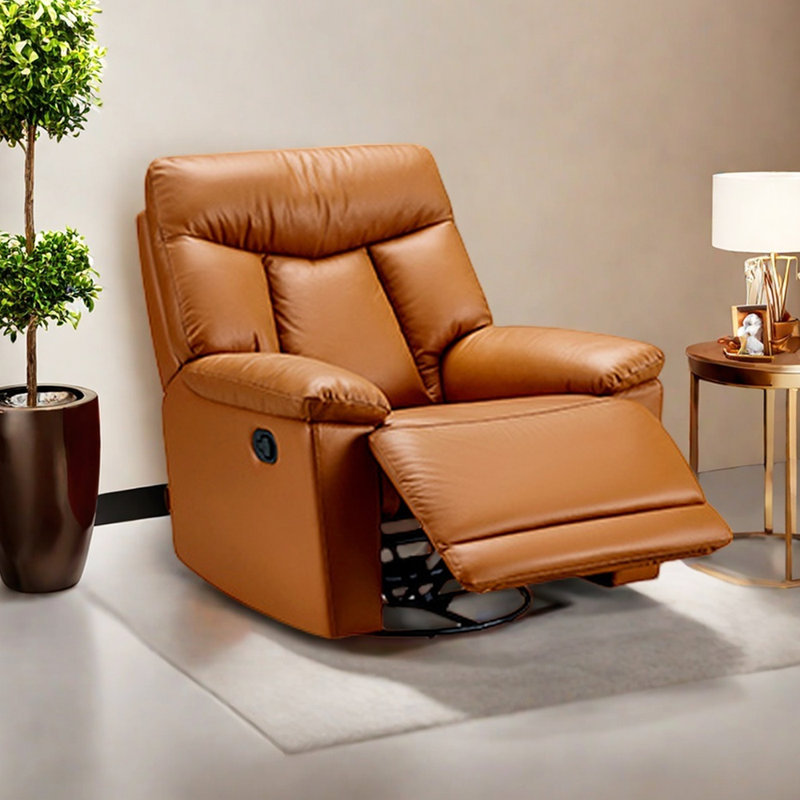 Modern Single Manual Multi-Functional Recliner, Orange
