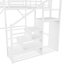 Lit mezzanine en métal blanc pour grand lit avec escalier, rangement et garde-robe, support de poids de 400 lb, 54,3 pouces de dessous pour chambre polyvalente pour adolescents-818509317-818509316