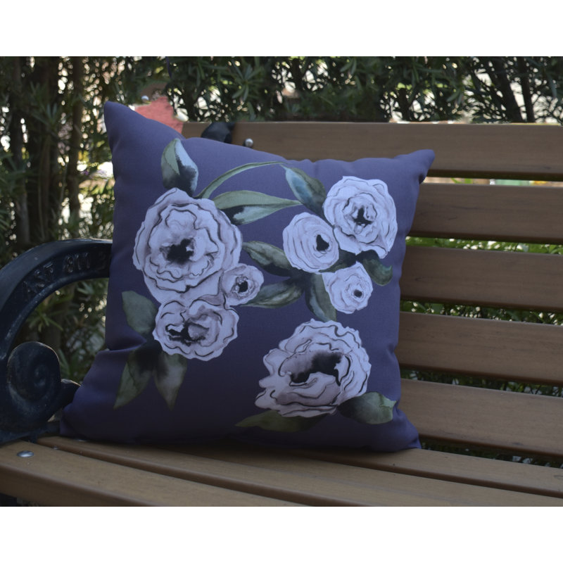 Housse et insert de coussin carré d'extérieur Fickle Florals, 18 po x 18 po, Mauve