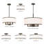 Lustre cylindrique à sept lumières avec abat-jours Berthine-22524454