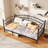 Twin Size Metal Daybed Frame w/ Headboard Heavy-Duty Metal Slats Support