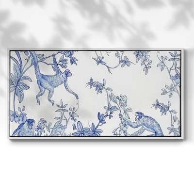 «Blue Monkey Land Toile II», toile tendue avec châssis, prête à accrocher