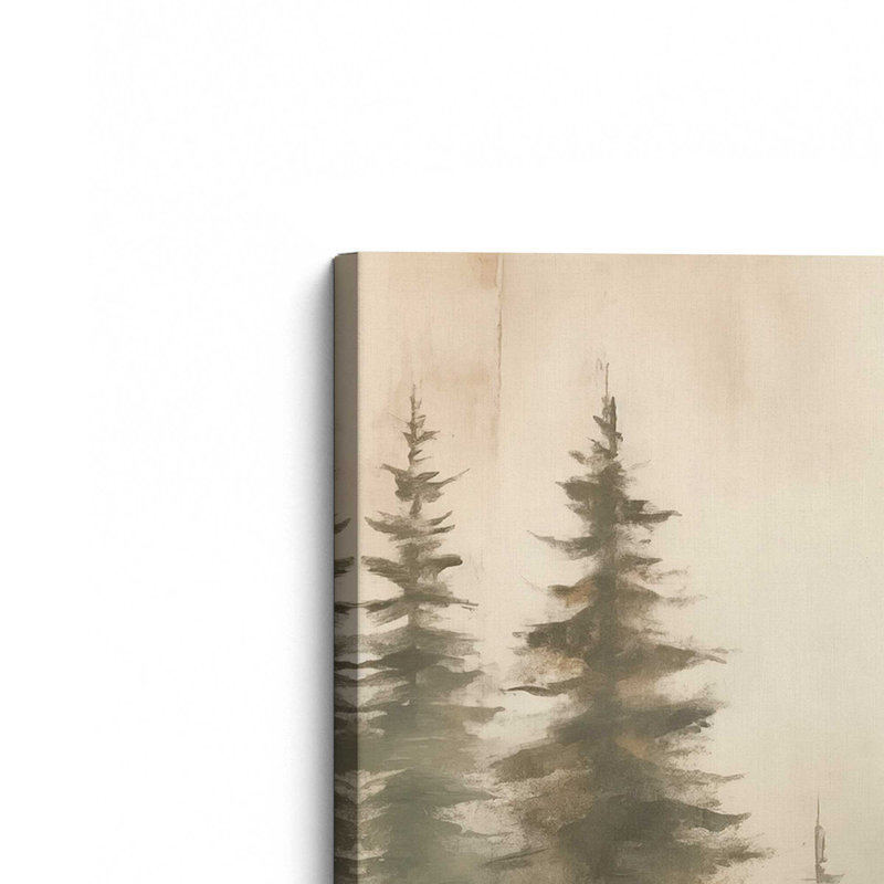 Foggy Warm Forest, Set of 2 Print on Canvas, 24" H x 24" W x 1.25" D, Wrapped Canvas