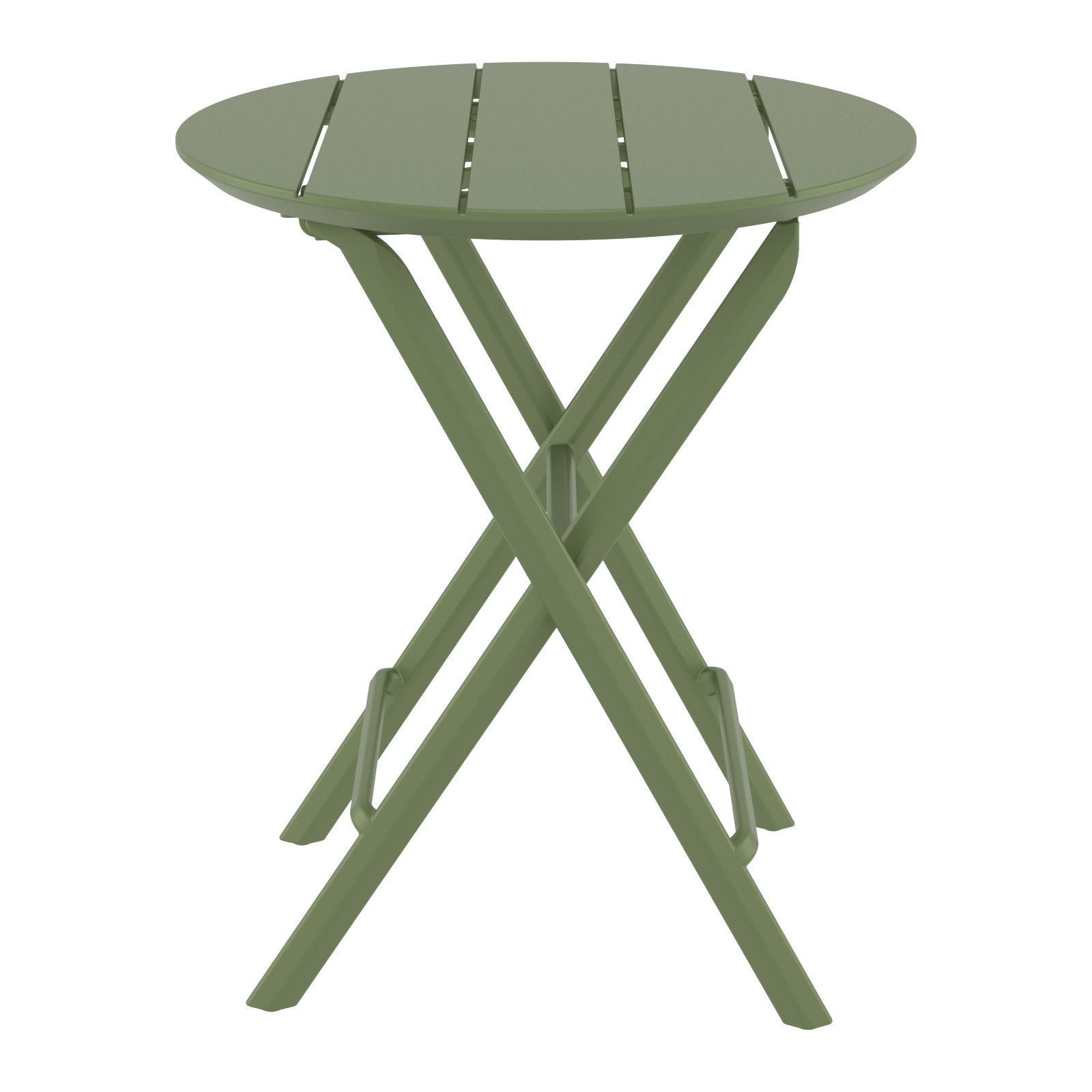 Helen Round Folding Bistro Table, Olive Green