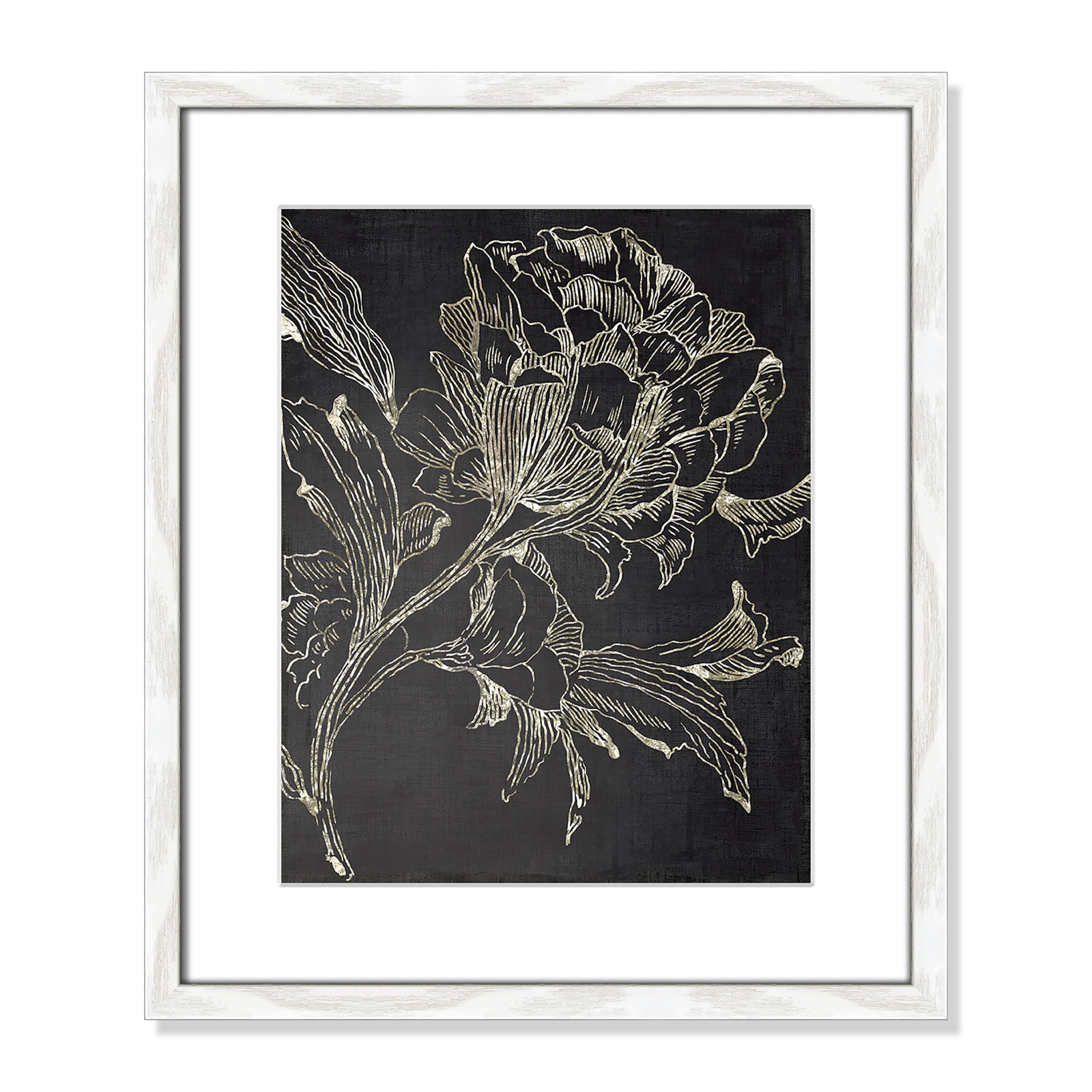 Clarendon "Golden Flower Folklore I" Print, White Framed, 19" H x 16" W