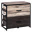 Armoire de bureau, 2 grands tiroirs, barres à dossiers réglables, bois, brun / noir, 2 éléments de design industriel, barres pour différentes tailles, matériau, armoire chic