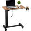 Table avec 4 roues et bouton de mise à niveau de levage électrique, table d'appoint de lit mobile, bureau roulant à hauteur réglable pour ordinateur portable dans un bureau à domicile, bois noir, réglable de 29,9 à 46,6 po, plateau de table inclinable 0
