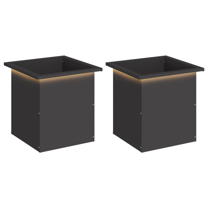 Planter Box, 40cm H x 40cm W x 40cm D, Black, 2