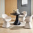 Swivel Dining Accent Chair, Modern Upholstered Barrel Chair With Wood Base