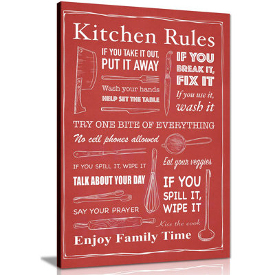 Kitchen Rules - Wrapped Canvas Print