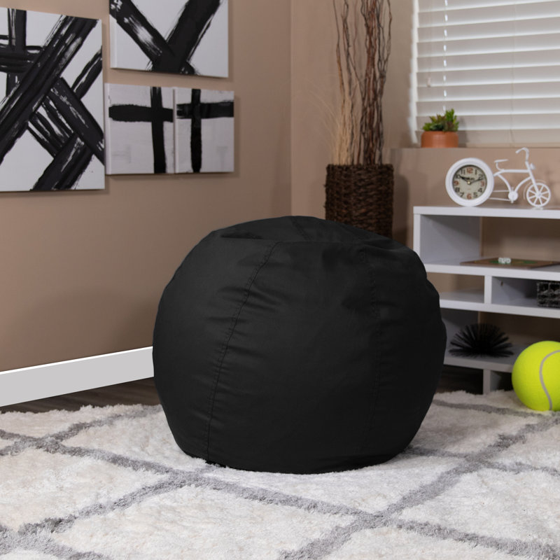Fauteuil à billes en coton Classic, Petit, Sergé de coton noir