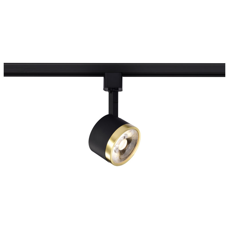 Tête de rail d'éclairage Nuvo Lighting, 24°, Noir mat / laiton brossé