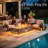 42" Propane Gas Fire Pit Table 50,000 Btu Featuring Hollowed Out Pterosaur Patterns And Golden Light