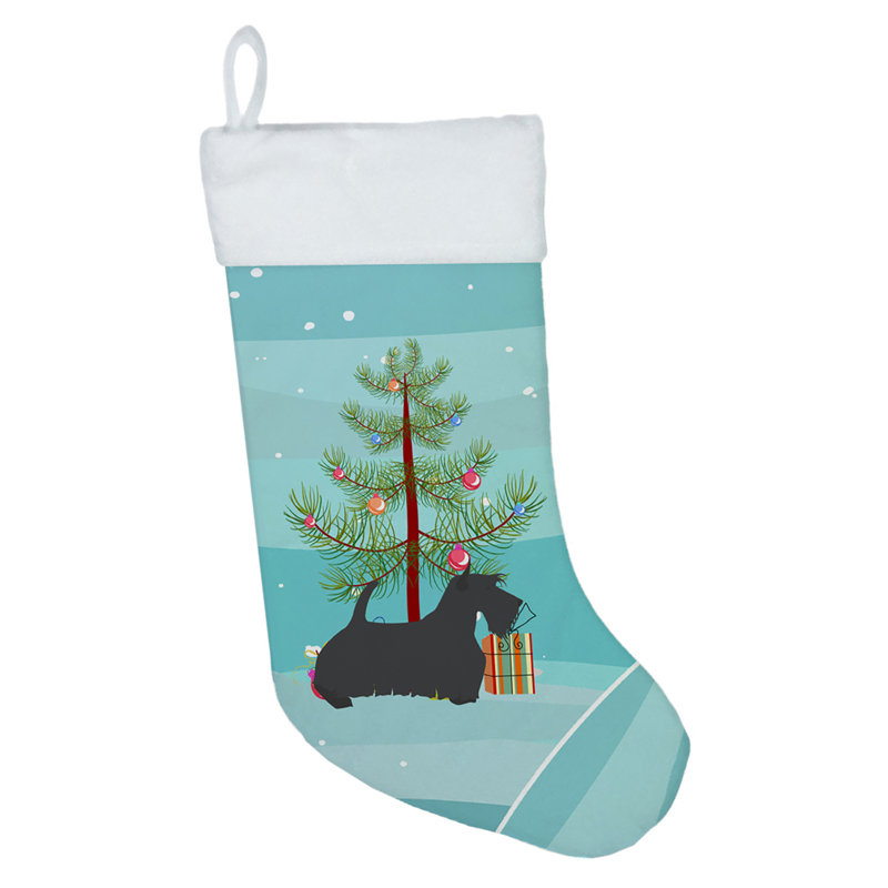 Chaussette de noël joyeux de noël, Terrier écossais noir