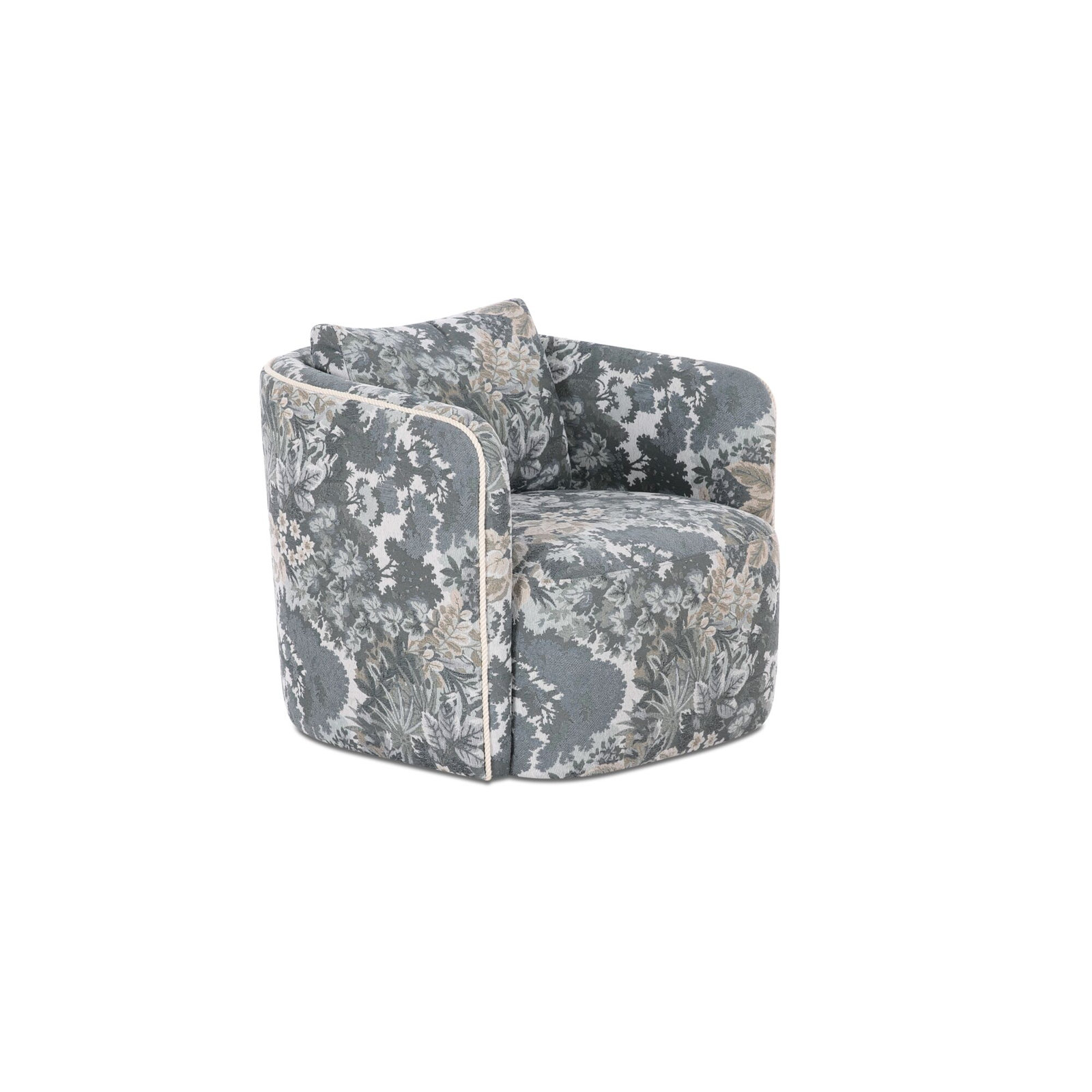Alexy Swivel Armchair, Blue Tapestry